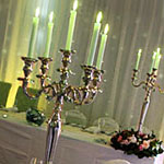 Dekoracja stołów - kandelabry, wysokie świeczniki